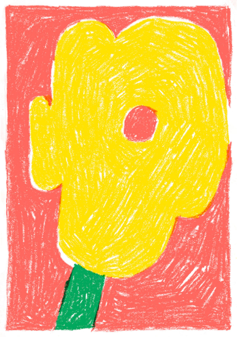 Flower Risograph Print