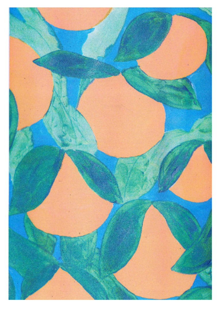 Peaches Risograph Print