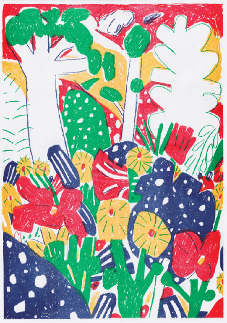 Plants Risograph Print