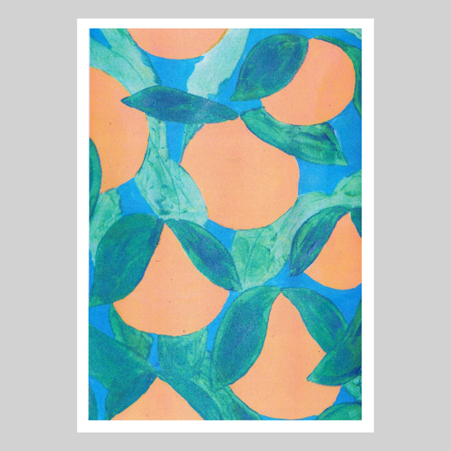 Peaches Risograph Print