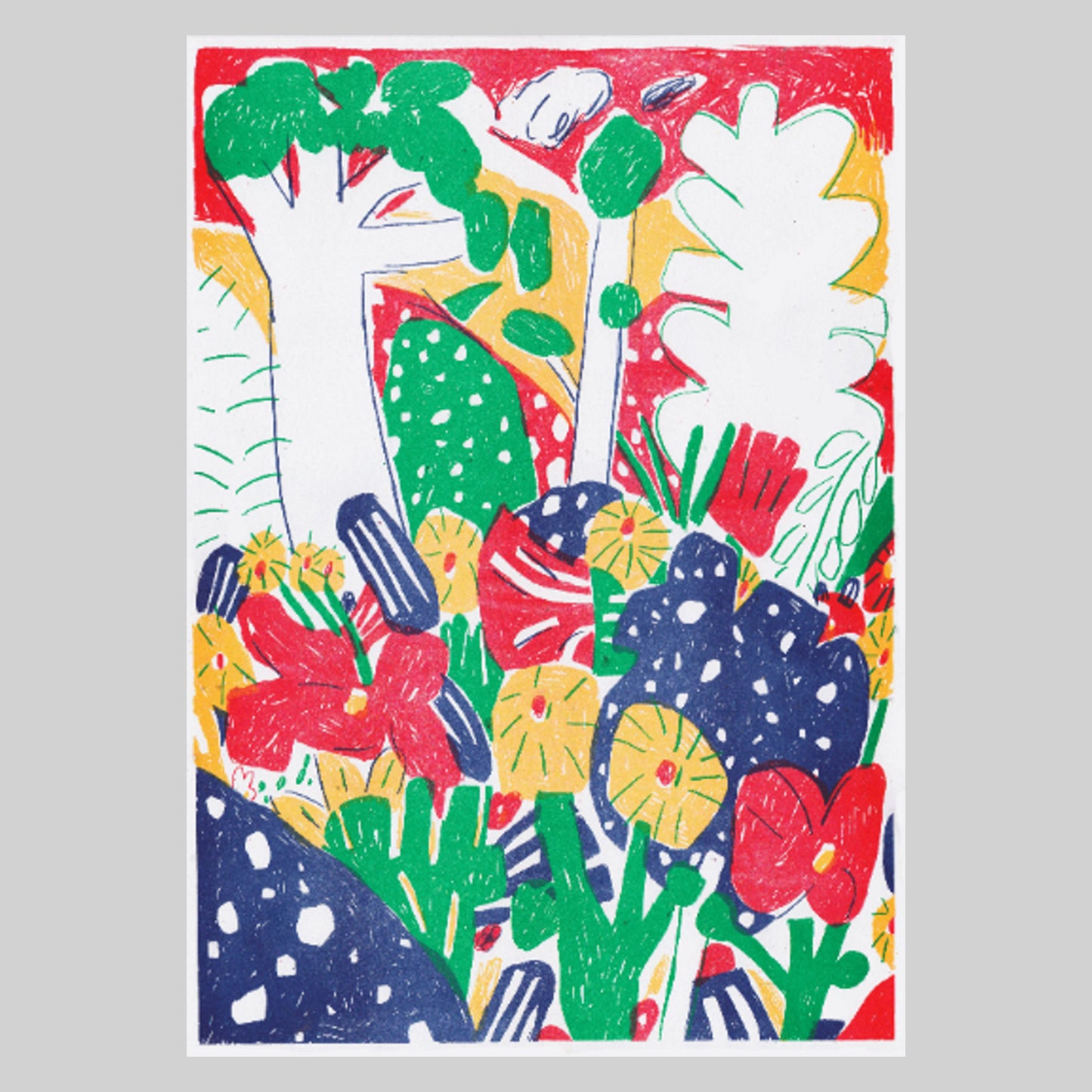 Plants Risograph Print